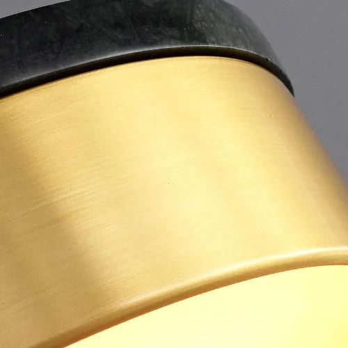 Vista 6 de Marble Bedside Lamp Modern Brass Pendant Light with Acrylic Lampshade 12W Warm Light Disc Suspension Lamp Fixture for Kitchen Island Dining Green