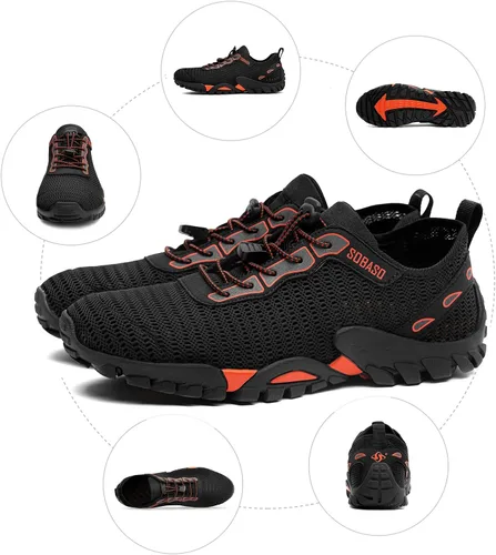 Vista 6 de SOBASO Zapatos de agua para mujeres y hombres, secado rápido, para natación, playa, zapatos acuáticos para deportes acuáticos, buceo, senderismo