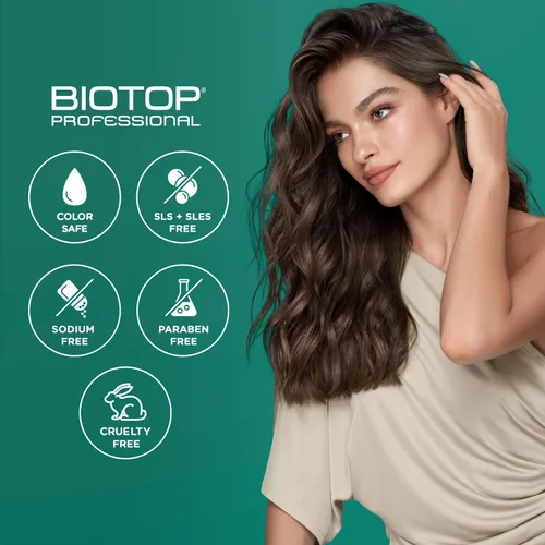 Vista 4 de Biotop Professional 09 Champú clarificante – Champú suave y limpiador del cuero cabelludo para la acumulación – Formulado con ácido azelaico