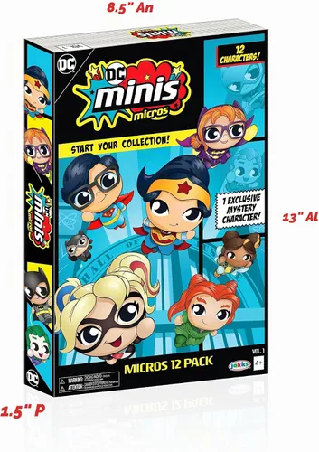 Vista 3 de DC Comics Minis, paquete de 12 Micros, figuras coleccionables de 1.5 pulgadas (muñecas, juguetes), exclusivo de Amazon