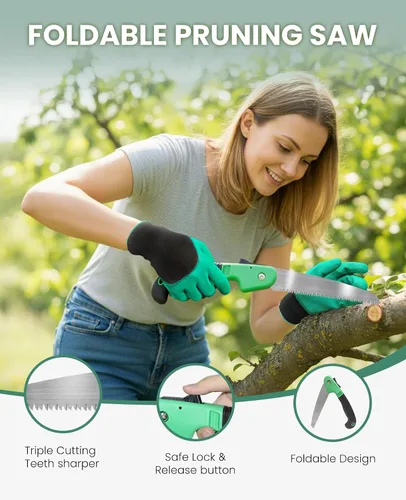 Vista 2 de Juego de herramientas de jardín para mujeres - Kit de 10 piezas de herramientas de jardín de acero inoxidable resistente con mango ergonómico