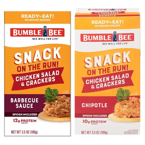 Vista 12 de Bumble Bee Snack on the Run BBQ - Kit de ensalada de pollo con galletas, 3.5 onzas, lista para comer, cuchara incluida, aperitivo de proteína