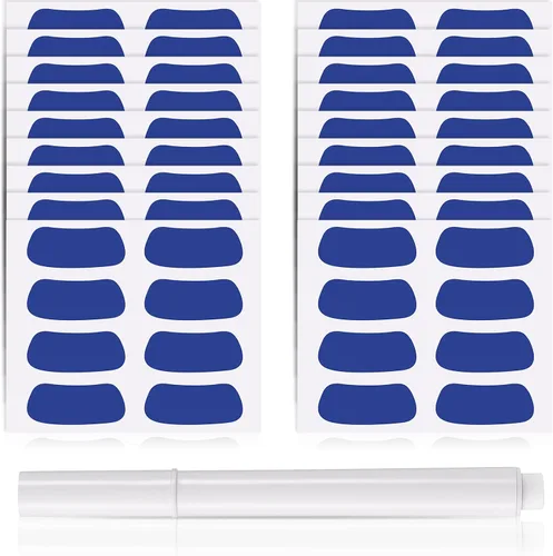 Vista 10 de Sumind 24 pares de tiras para los ojos deportivos, tiras transpirables con 1 lápiz blanco para fanáticos del béisbol, fútbol, sóftbol en el día
