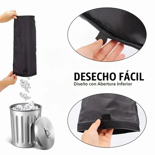 Vista 6 de Paquete de 2 bolsas de basura para automóvil, lavables, ecológicas, para colgar en la parte trasera del asiento, bolsa de basura para automóvil