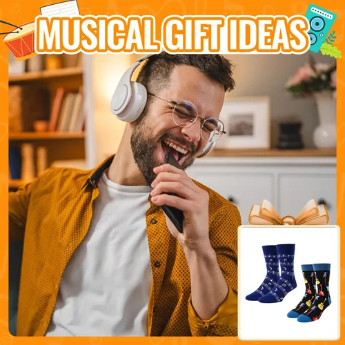 Vista 5 de HAPPYPOP Calcetines novedosos para hombre, calcetines de bolos de golf con bandera estadounidense, doctor, enfermera, optometría, música, regalos