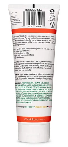 Vista 2 de Thinkbaby Loción para bebé para piel sensible Verificado por EWG, alivio calmante, hidratante, nutritivo Sin fragancia, sin perfume, para cara