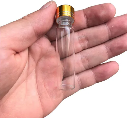 Vista 5 de Botellas de vidrio pequeñas transparentes transparentes de 0.2 fl oz con tapa de rosca, mini frascos pequeños, mini botella de deseos lindos, tapa
