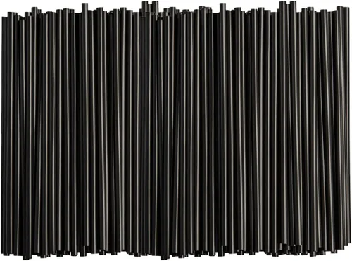 Vista 7 de Comfy Package [250 unidades] Pajitas negras de 7.75 pulgadas de alto, pajitas desechables de plástico para beber - Negro Food-Safe, Strong &