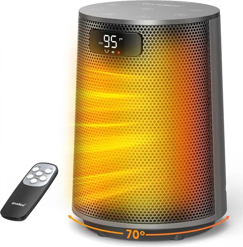 Vista 9 de GiveBest Calentador de espacio, calentadores eléctricos portátiles para uso en interiores con termostato y control remoto, oscilación de 70°