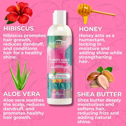 Vista 2 de Kurlee Belle Acondicionador sin enjuague Thirsty Kurls 8oz