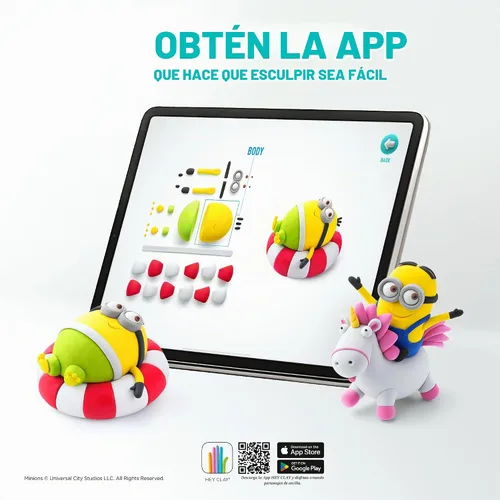 Vista 3 de HEY CLAY Minions - Arcilla seca al aire para modelar para niños de 4 a 8 Dave & Fluffy