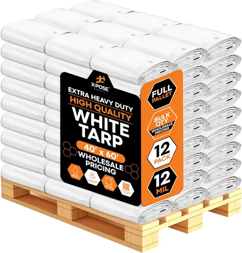 Vista 215 de Xpose Safety Lona protectora de polietileno plateado resistente de 5 x 7 pies - Funda protectora multiusos - Duradera, resistente al agua