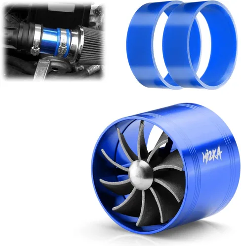 Vista 15 de Mi2KA Turbina de admisión de aire de combustible, ahorro de gas, sistema de aceleración turbonador de un solo ventilador Turbo 2.5 "-3.0