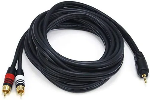 Vista 6 de Cable de audio Monoprice - 1.5 pies - Negro Premium estéreo macho a 2RCA macho 22AWG, chapado en oro