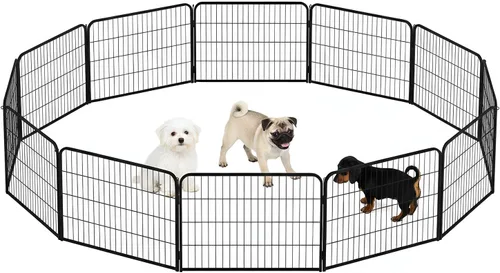 Vista 34 de BestPet Extensión de corral para perros 32 pulgadas, 2 paneles Corral resistente para mascotas con ejercicio de metal Paneles de cerca