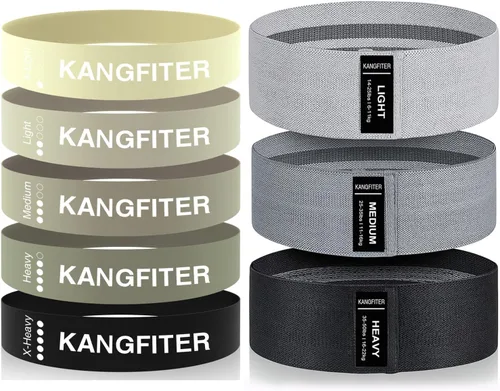 Vista 12 de KANGFITER Non-Slip Fabric Resistance Bands for Working Out, Loop Exercise Bands for Booty Leg, Butt, Glute, Stretch Workout Bands for Women & Men