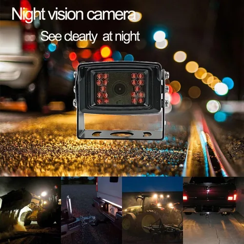 Vista 5 de Sistema de cámara de respaldo de visión trasera de 7 pulgadas con 2 cámaras AHD 1080P - IP69K impermeable, 10G a prueba de vibraciones
