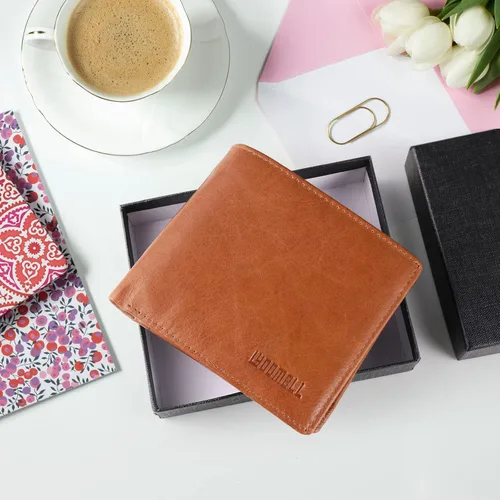 Vista 6 de YOOMALL Cartera de piel para hombre con bolsillo para monedero y ventana de identificación