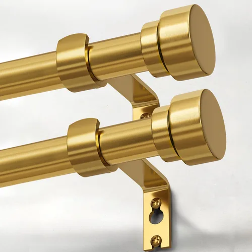 Vista 14 de Lootkell Barras de cortina de bronce antiguo para ventanas de 28 a 48 pulgadas, longitud ajustable, resistente, 1 pulgada de diámetro, con remates
