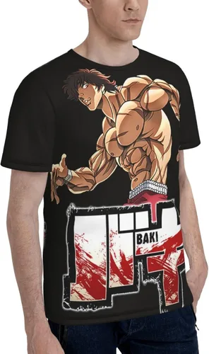 Vista 5 de Baki The Grappler Men T Shirts Short Sleeve T-Shirts 3D Print Crewneck Loose Breathable Top Sports Fitness Tee