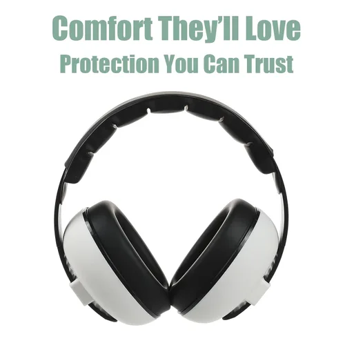 Vista 3 de Funbliss Auriculares de protección auditiva para bebés, color blanco y negro Blanco/Negro