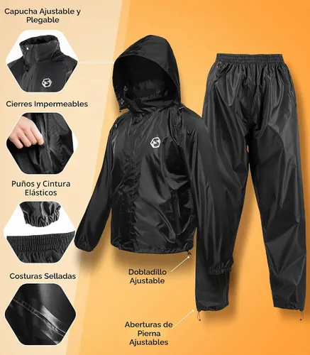Vista 5 de Foxelli - Traje de lluvia ligero, plegable, impermeable, para mujeres