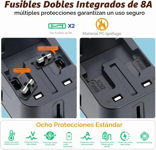 Vista 6 de Adaptador de viaje universal Cargador rápido Adaptador de enchufe en todo