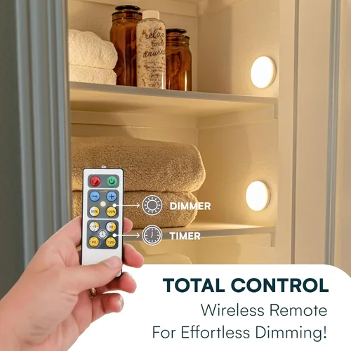 Vista 2 de Brilliant Evolution Luces adhesivas con control remoto - Juego de 6 luces LED controladas por control remoto debajo de los gabinetes - Luces