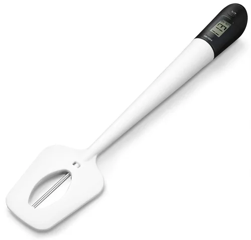 Vista 5 de Termómetro digital LCD HUOZHI para dulces con espátula, termómetro de lectura instantánea para carne y dulces, lector de temperatura y agitador todo