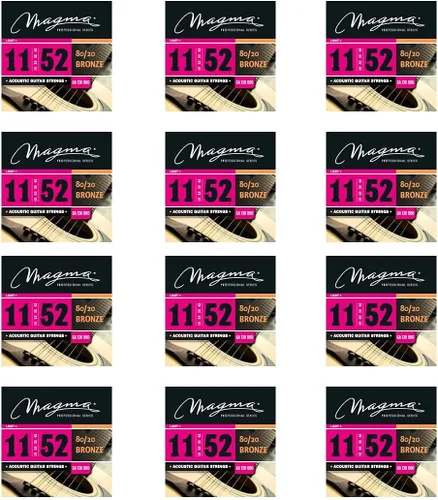 Vista 10 de Magma Cuerdas para guitarra acústica, calibre de luz regular 80/20, juego de bronce.011 - .052 (GA130B80), 1 juego