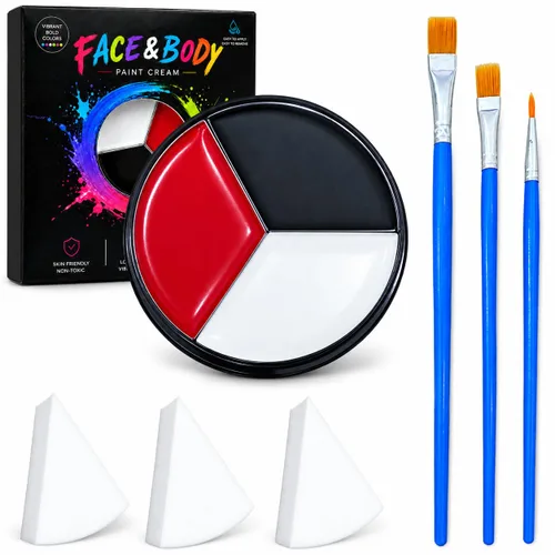 Vista 14 de Paleta de pintura corporal de cara azul Maquillaje de Halloween Kit de Maquillaje H Blue