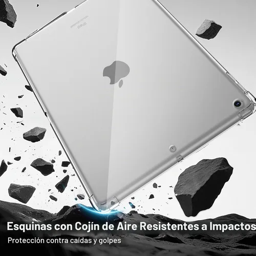 Vista 5 de Blosomeet Funda transparente para iPad de 9ª generación 2021 y iPad de 8ª generación 2020 y iPad de 7ª generación 2019 de 10.2 pulgadas con diseño