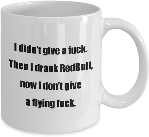 Vista 2 de Sarcástico divertido grosero regalo desemotivacional taza de café o té jefe compañero de trabajo oficina papá - no me importó una mierda Entonces