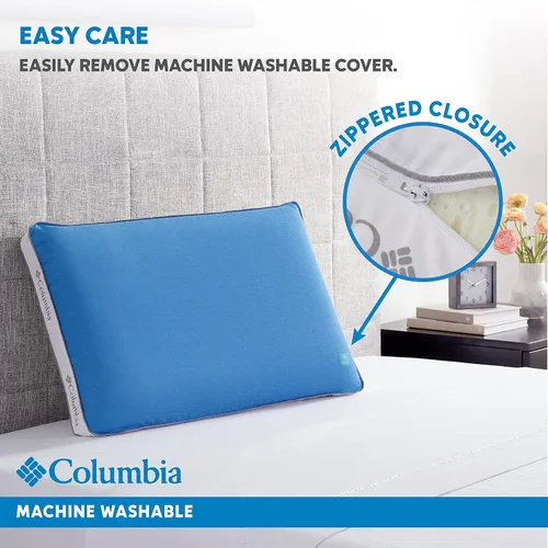 Vista 6 de Columbia Almohada de espuma viscoelástica de gel refrescante, cómoda y de apoyo, con características refrescantes y transpirables, funda extraíble