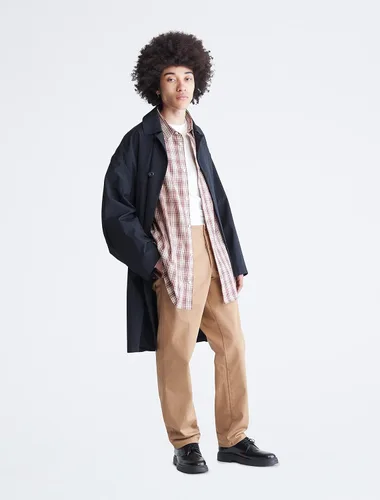Vista 3 de Calvin Klein Camisa abotonada a cuadros de ajuste holgado para hombre