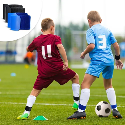 Vista 4 de Vinsot 6 correas de protección de espinilleras de fútbol para adultos jóvenes, soportes para espinilleras, estancias de espinilleras, ligeras