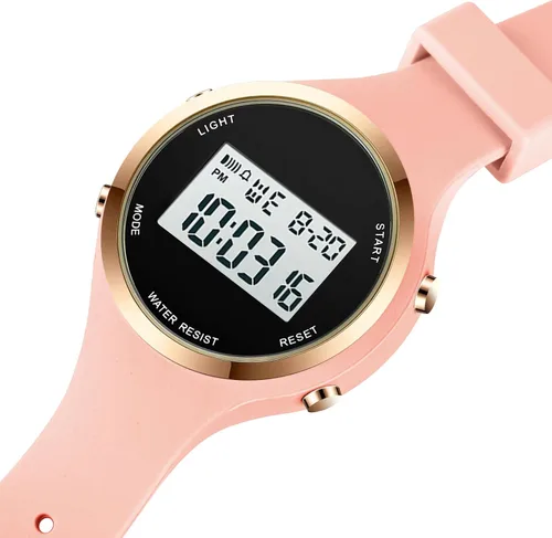 Vista 2 de Relojes deportivos para exteriores, reloj despertador, 5 bares, impermeable, LED digital