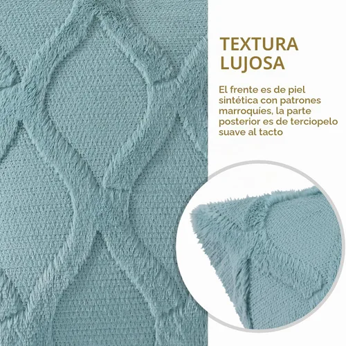 Vista 2 de decorUhome - Juego de 2 fundas de cojín decorativas para primavera de 16 x 16 pulgadas, fundas de almohada afelpadas de lana y piel sintética suave