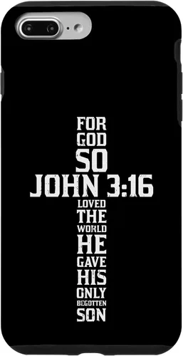 Vista 12 de iPhone 16 Cross John 3:16 Verso Biblia Dios Jesús Fe Cristiano Estuche de regalo