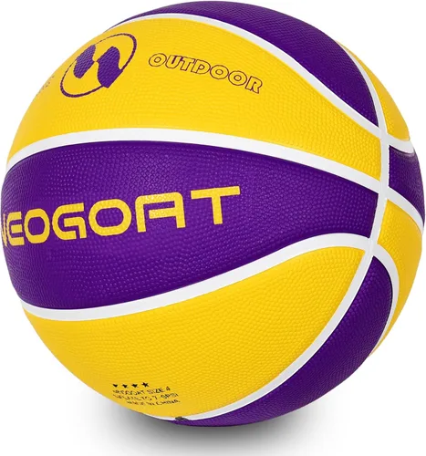 Vista 9 de Pelota de baloncesto para niños y jóvenes tamaño 4/5 25.5/27.5", Pelota de baloncesto de goma gruesa y duradera de alto rebote NEOGOAT tamaño 4/5