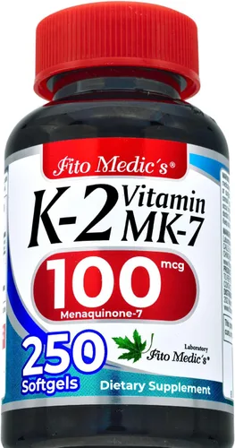 Vista 2 de FITO MEDIC'S Laboratorio Vitamina k2 Suplemento vitamínico k2 Vitamina k 250 cápsulas blandas 100 mcg
