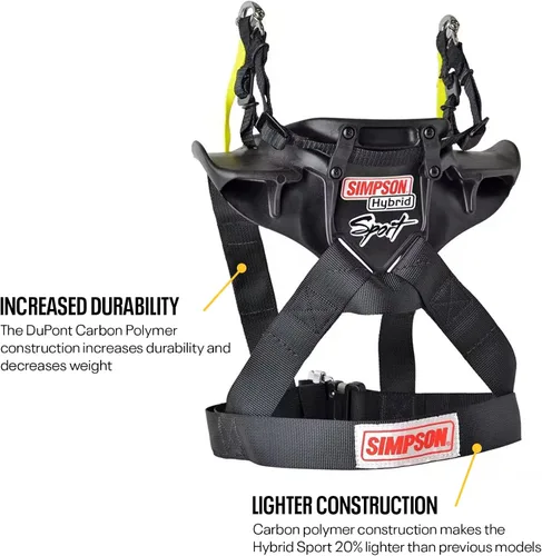 Vista 2 de Simpson Hybrid Sport - Restricción de cabeza y cuello, pequeño con kit de instalación
