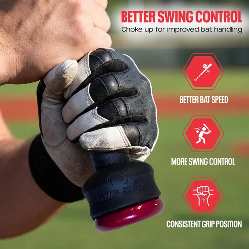 Vista 3 de Anillo de estrangulamiento de Grip-N-Rip para bate de béisbol/sóftbol con empuñadura de botón y apilable para un ajuste personalizado y comodidad