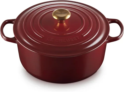 Vista 43 de Le Creuset Horno holandés redondo Signature de hierro fundido esmaltado, 4.5 cuartos de galón., Artichaut