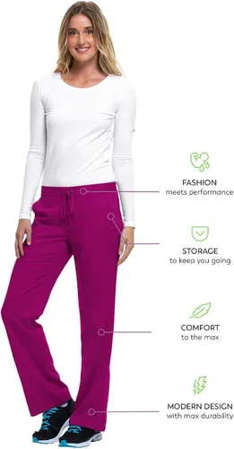 Vista 5 de Healing Hands Pantalón de hospital de etiqueta púrpura para mujeres modelo Taylor 9095 2 con cordón y 2 bolsillos