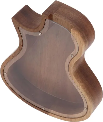 Vista 8 de Asixxsix Alcancía de madera, banco decorativo en forma de guitarra, caja de dinero, banco de ahorro, regalos únicos para niños y adultos, regalo