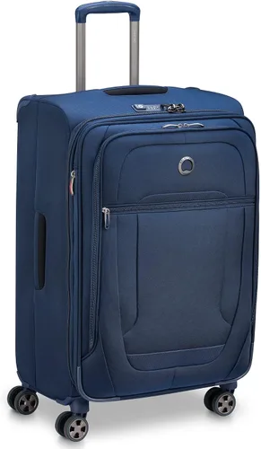 Vista 4 de DELSEY PARIS Helium DLX Softside - Maleta expandible con ruedas giratorias, azul marino, a cuadros, mediano de 25 pulgadas