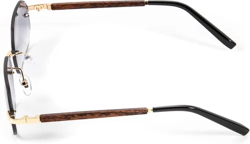 Vista 5 de Street Knitted Gray Tint Gradient Rimless Woodgrain - Gafas de sol para hombre y mujer Gris