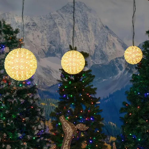 Vista 6 de Novelty Lights - Esfera de estrella de luz LED de 6 pulgadas con 50 luces, 100% verdadero parpadeo blanco cálido, bola de ornamento, cable