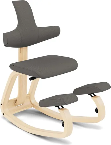 Vista 12 de Varier ThatSit Balans Silla ergonómica ajustable con respaldo, 10 años de garantía limitada, diseñada por Peter Opsvik, color natural/negro